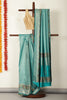 Teal Silk Zari and Resham Woven Paithani Work Saree