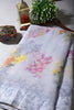 Grey Color Floral Printed Chiffon Saree