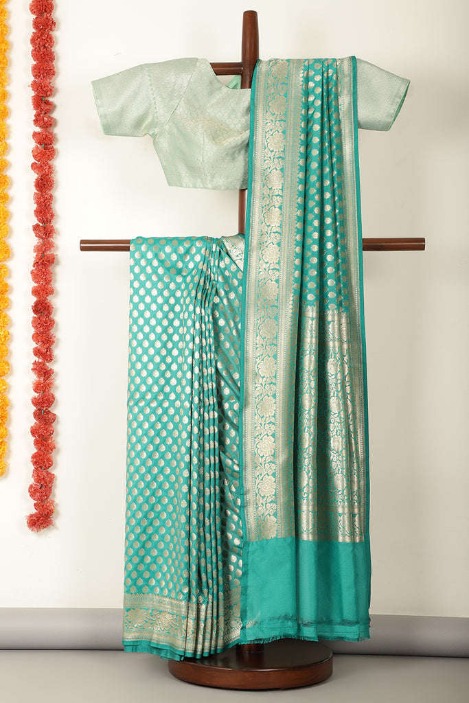 Teal Green Banarasi SIlk Woven Saree