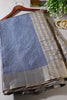 Marble Blue Zari Woven Silk Saree