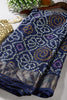 Navy Color Chiffon Bandhani Printed Saree