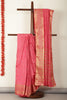 Dark Pink Cotton Zari & Resham Woven Saree