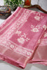 Muted Pink Color Cotton Silk Block Printed Saree