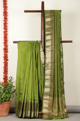 Sage Green Woven Cotton Silk Saree