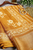 Mustard Color Cotton Silk Block Printed Saree