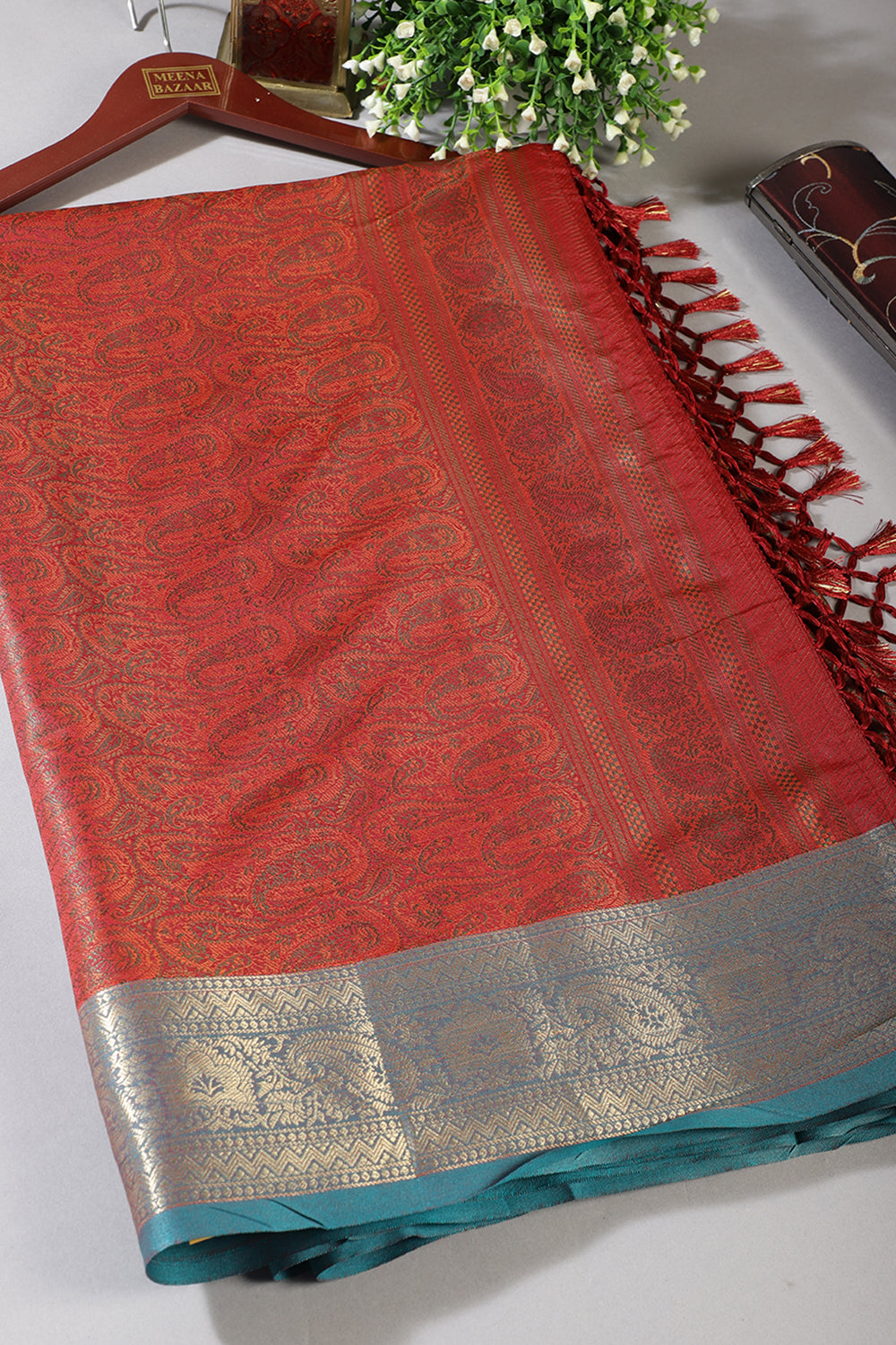 Maroon Cotton Silk Resham & Zari Woven Saree