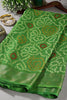 Muted Green Color Chiffon Bandhani Printed Saree