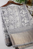 Grey Color Cotton Silk Printed Saree