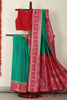 Teal & Magenta Dual Toned Tussar Silk Patola Woven Saree