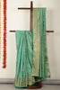 Sea Green Cotton Zari & Resham Woven Saree