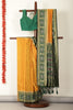Mustard & Green Dual Toned Tussar Silk Patola Woven Saree