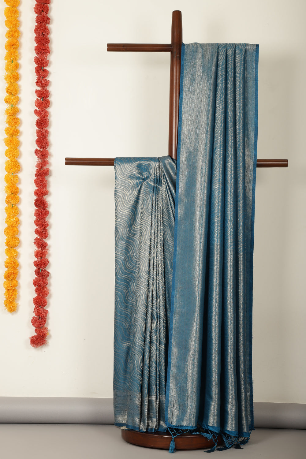 Royal Blue Zari Woven Soft Silk Saree