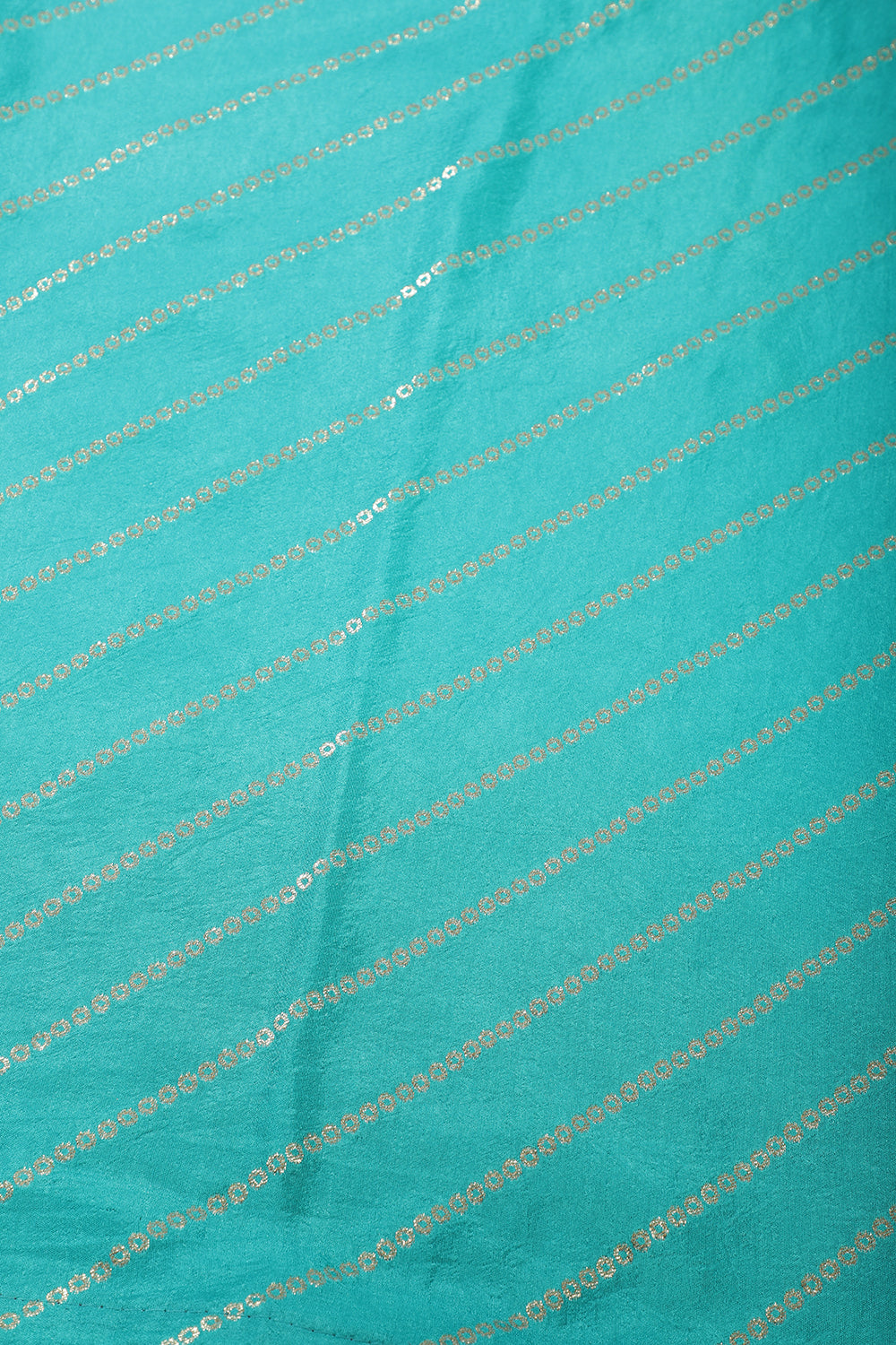 Turquoise Modal Silk Saree with Zari Pinstripes