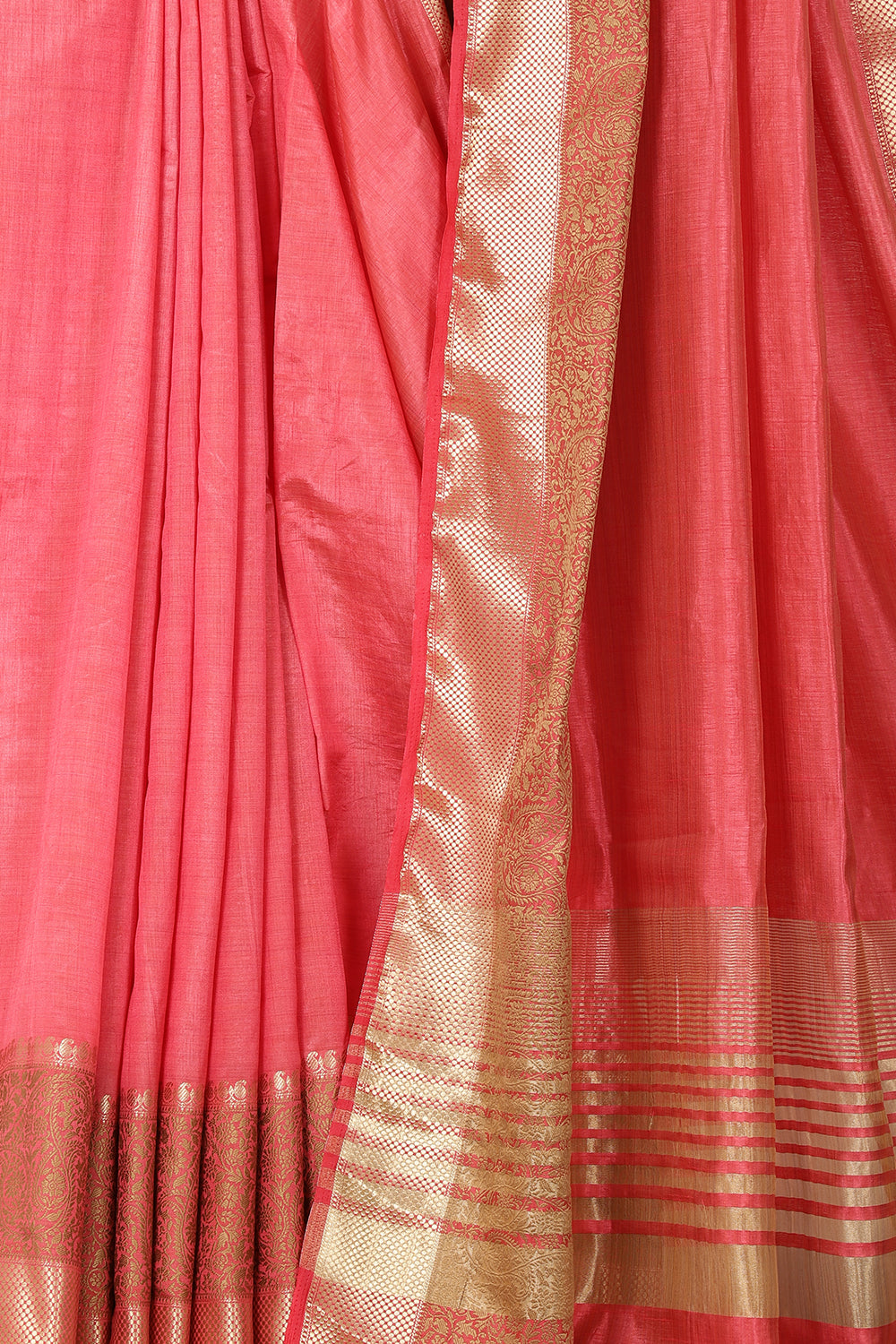 Peach Woven Cotton Silk Saree