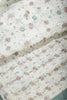 Cream & Teal Color Floral Printed Organza Cotton Saree