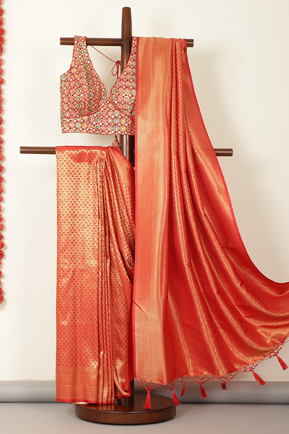 Red South Silk Zari Woven Saree