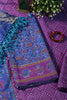 Royal Blue & Purple Crepe Silk Woven Embroidered Unstitched Suit Fabric