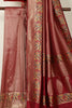 Dark Scarlet Soft Silk Zari and Resham woven Paithani Work Saree