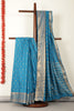 Peacock Blue Cotton Zari & Resham Woven Saree