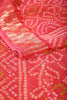 Coral Pink Color Chiffon Bandhani Printed Saree