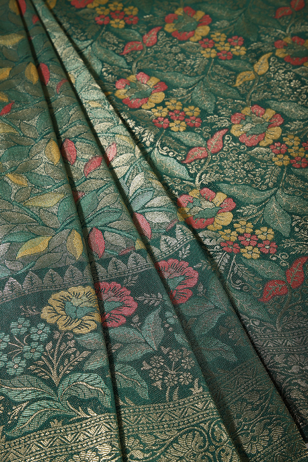 Bottle Green Color South Soft Silk Woven Saree