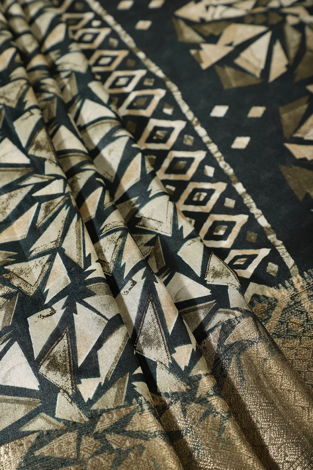 Bottle Green Colour Printed Cotton Silk Saree