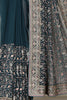 Bottle Green Georgette Resham Embroidered and Swarovski Worked Saree