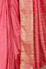 Dark Pink Cotton Zari & Resham Woven Saree