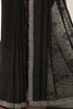 Black Georgette Resham Floral Jal Woven And Swarovski Work Saree