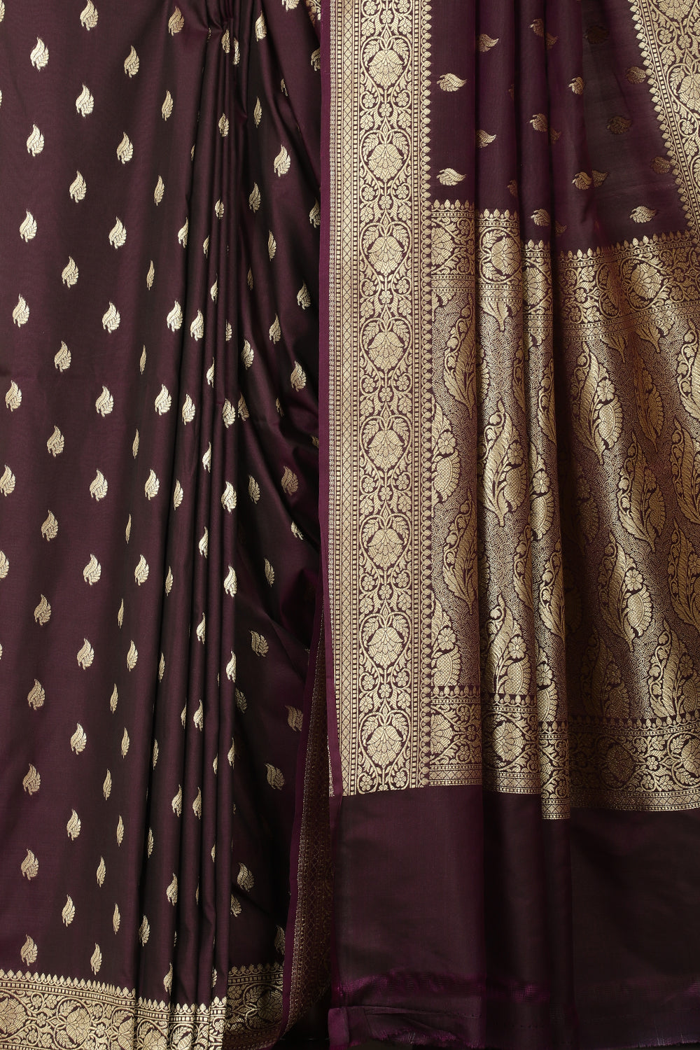 Dark Purple Banarasi Woven SIlk Saree