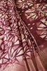 Wine Colour Printed Cotton Silk Saree