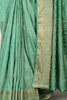 Sea Green Cotton Zari & Resham Woven Saree