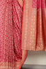 Magenta & Red Dual Toned Silk Floral Jal Woven Saree