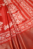 Red Color Cotton Silk Block Printed Saree