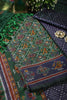 Green Crepe Silk Woven Embroidered Unstitched Suit Fabric
