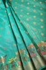 Teal Green Color Silk Resham & Zari Woven Saree