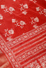 Red Color Cotton Silk Block Printed Saree