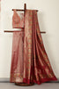 Dark Scarlet Soft Silk Zari and Resham woven Paithani Work Saree