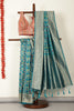 Teal Silk Zari & Resham Woven Saree