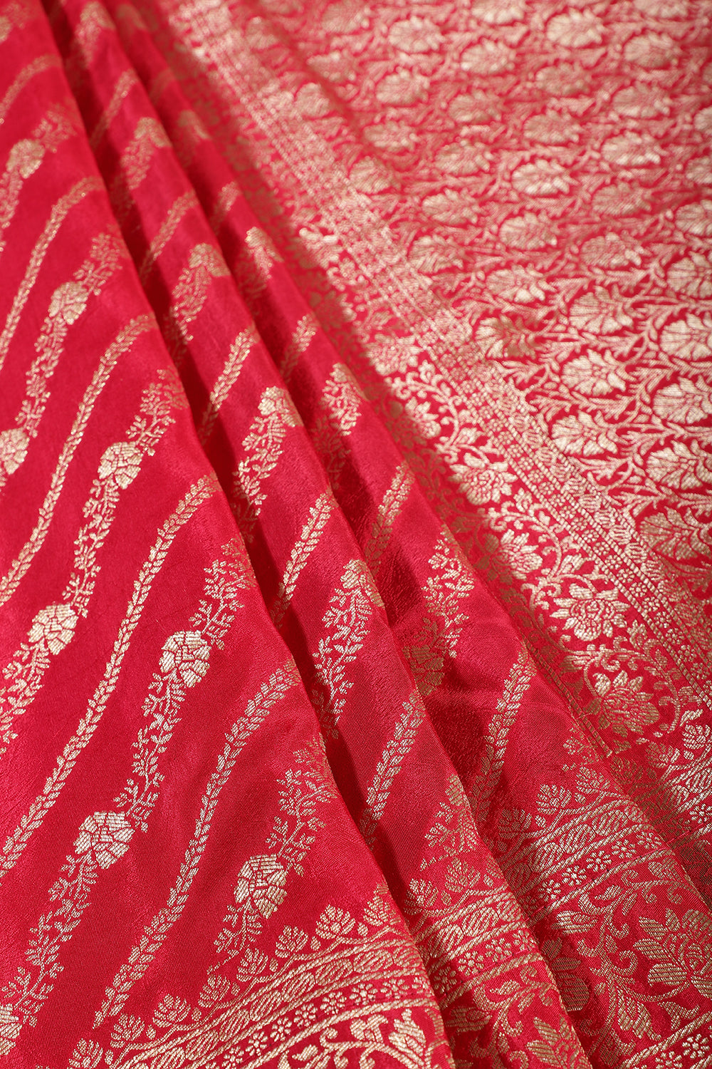 Rani Color Banarasi Woven Tussar Silk Saree
