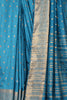 Peacock Blue Cotton Zari & Resham Woven Saree