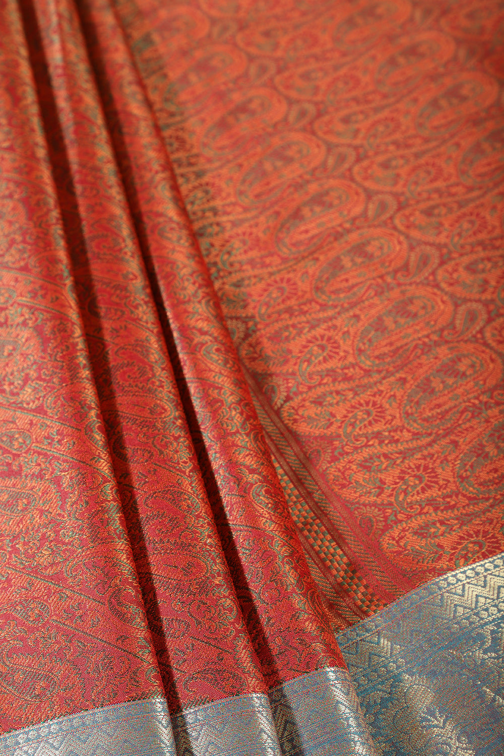 Maroon Cotton Silk Resham & Zari Woven Saree