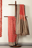 Red & Black Dual Toned Silk Floral Jal Woven Saree