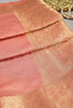 Peach Colour Silk Woven Saree