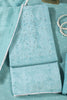 Turquoise Color Resham & Mirror Embroidered Cotton Unstitched Suit Fabric