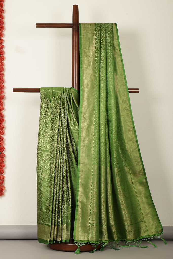 Green Zari Woven Soft Silk Saree