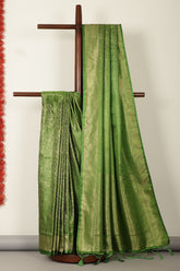 Green Zari Woven Soft Silk Saree