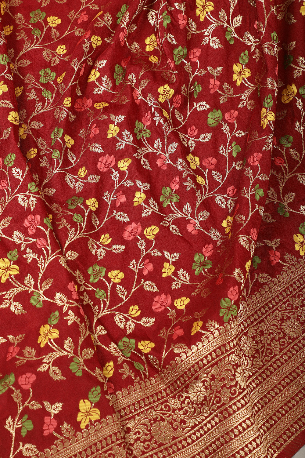 Maroon Silk Resham & Zari Woven Saree