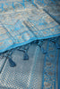 Mute Blue Colour South Silk Heavy Woven Saree