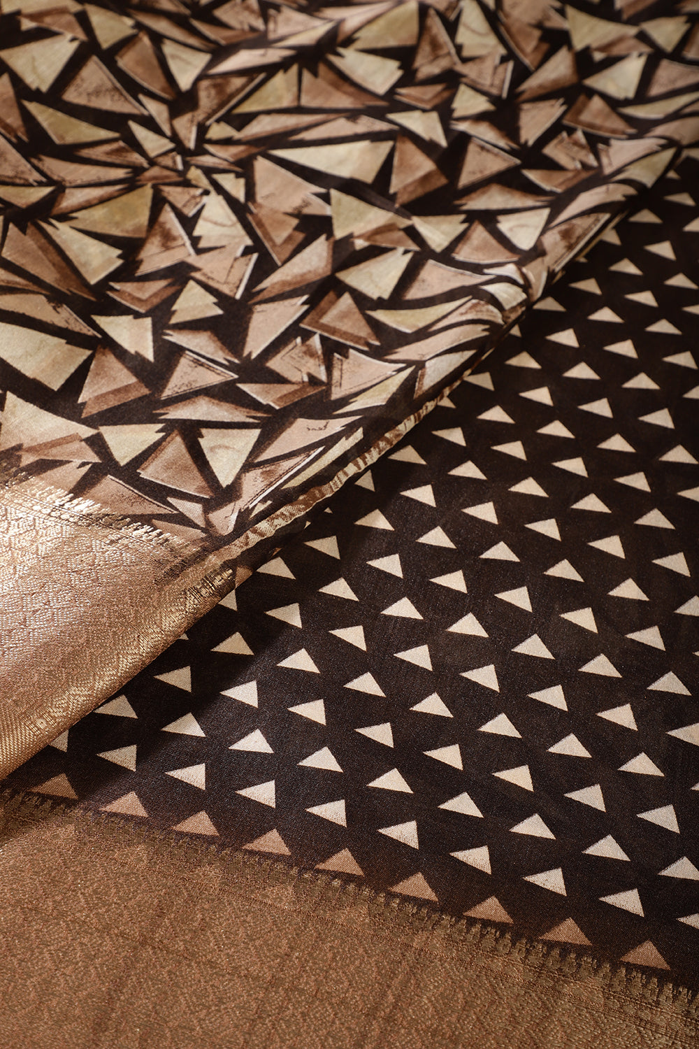 Brown Colour Printed Cotton Silk Saree